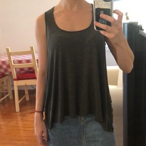 Grey soft flowy tank top
